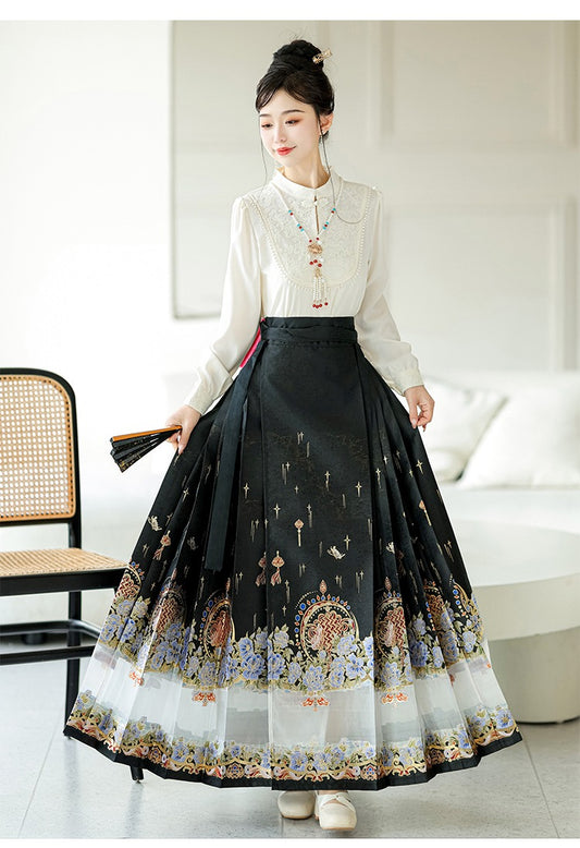New Chinese Style Horse Face Skirt【国色迎春】