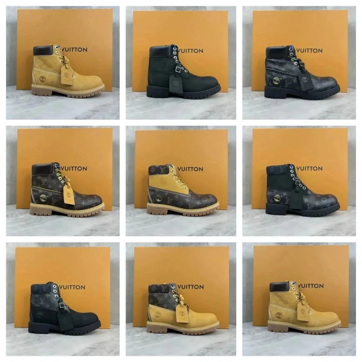 Fashionable big yellow boots