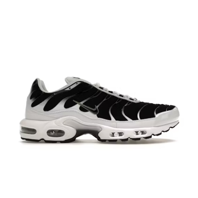 Plus White Black Metallic Pewter sneakers