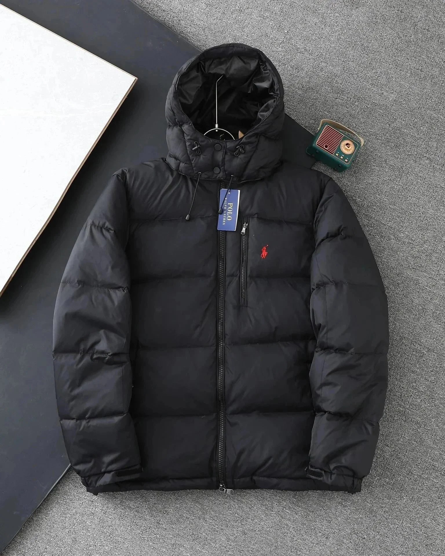 Ralph down jacket with detachable cap down jacket