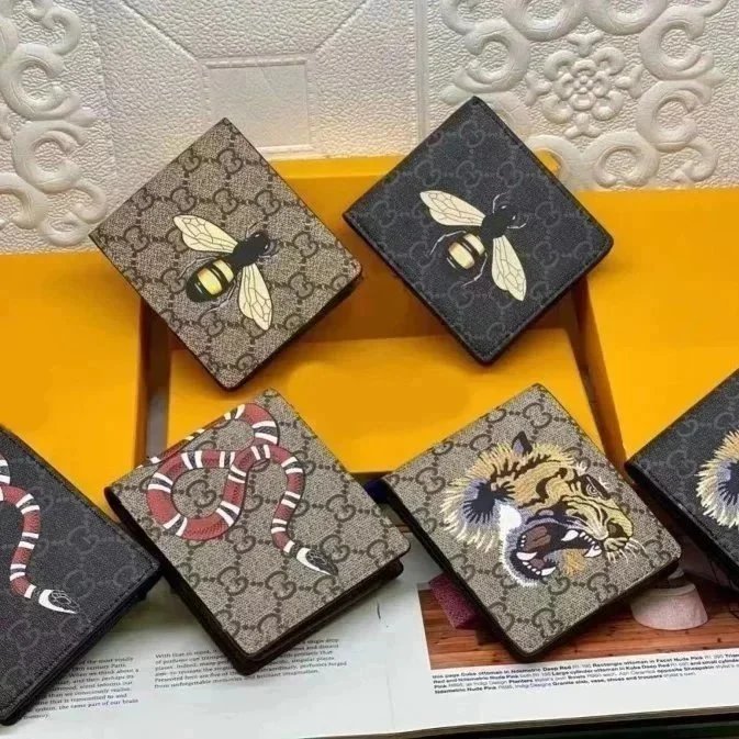 A man's bee snake skin print wallet