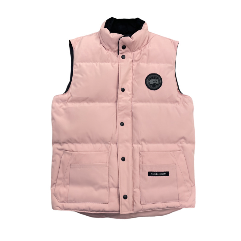A sleeveless couple's warm vest down jacket