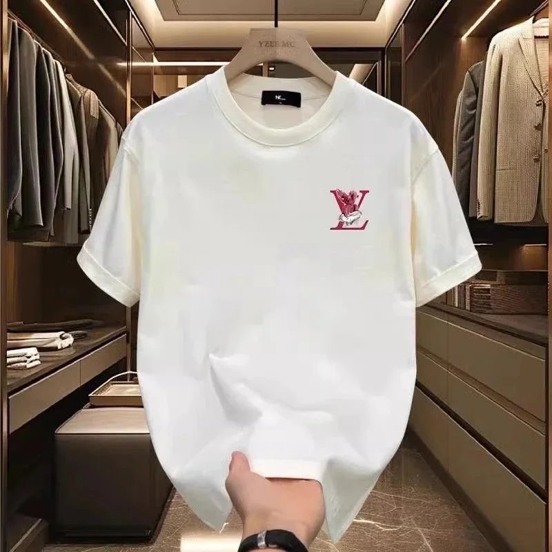 Men's T-shirt with round neck and short sleeves