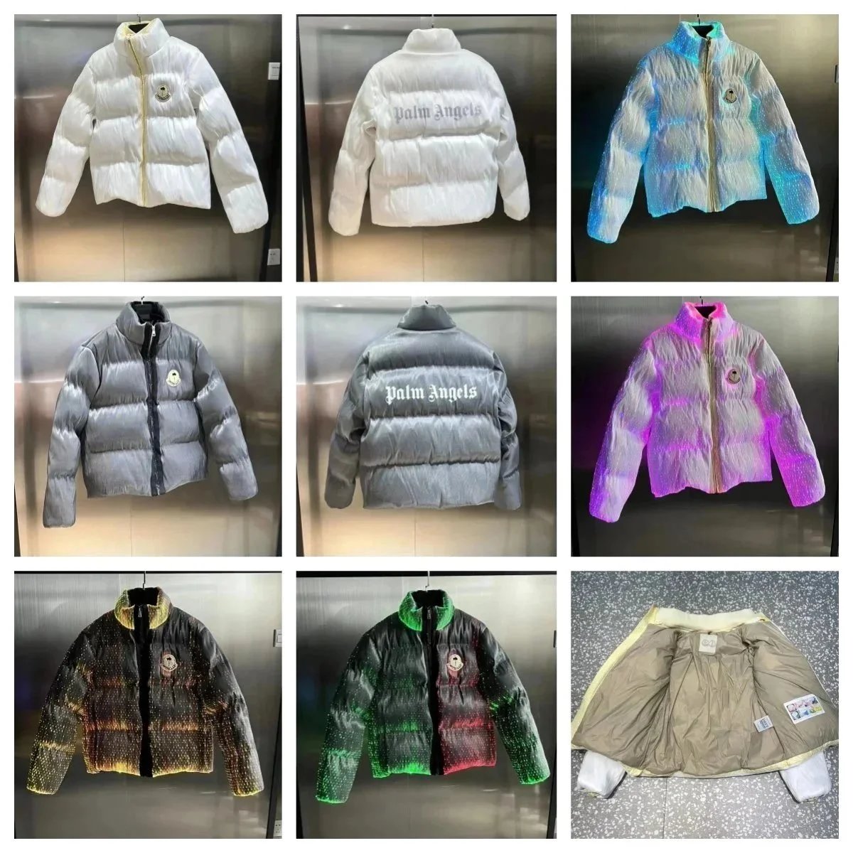 Fashionable and glowing down jacket