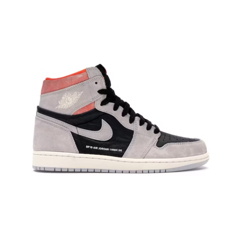 1 Retro High Neutral Grey Hyper Crimson sneakers