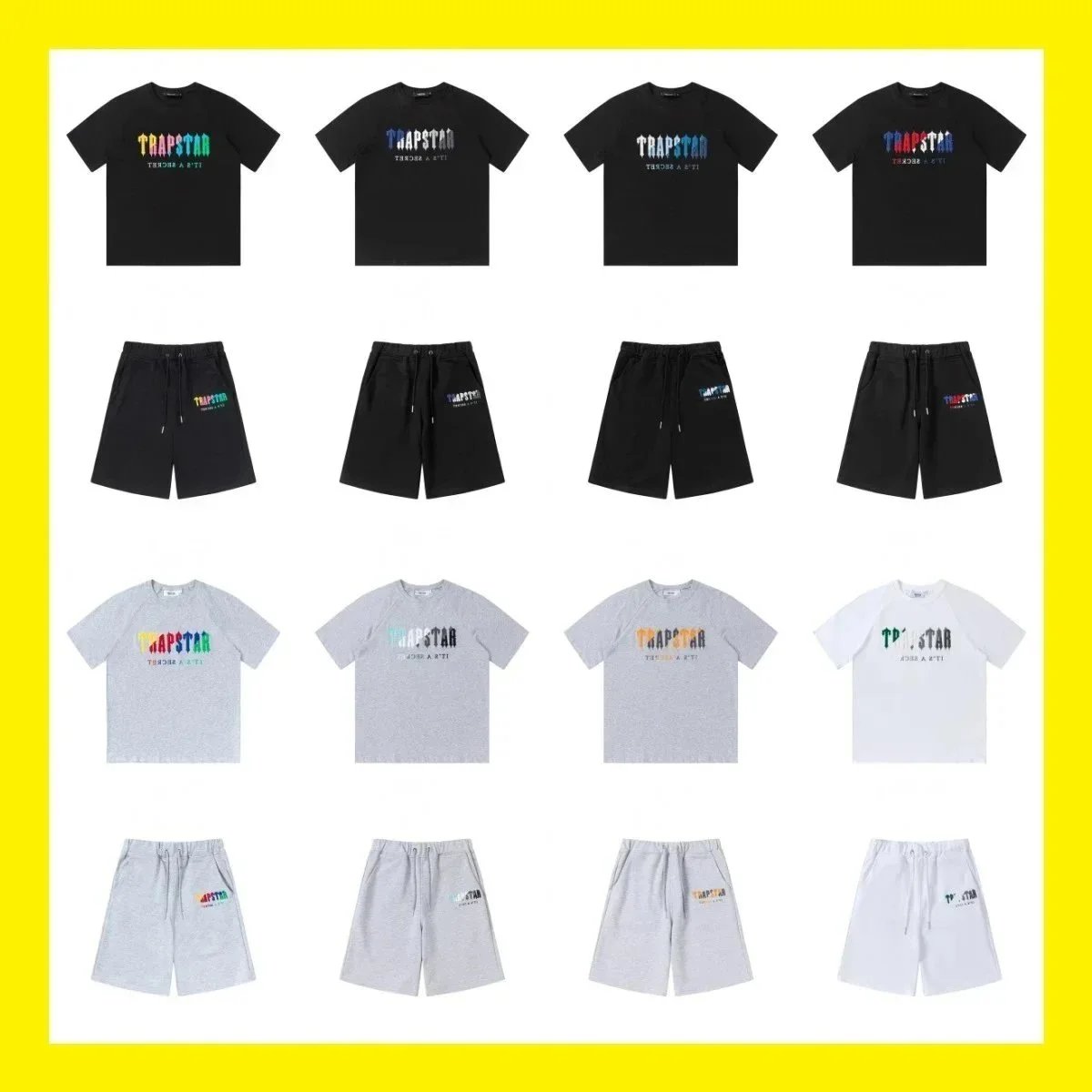 Rainbow letter towel embroidered short-sleeved T-shirt