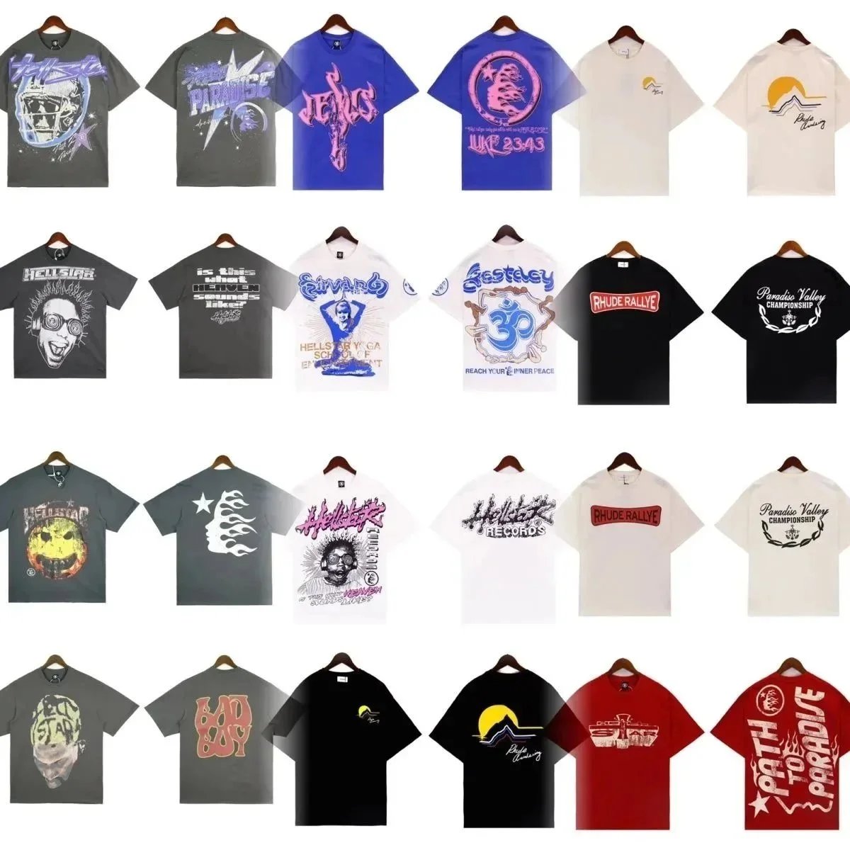 New H washed fabric Hell trendy street shirt