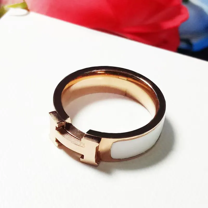 Enamel fashion Valentine's Day rings for lovers