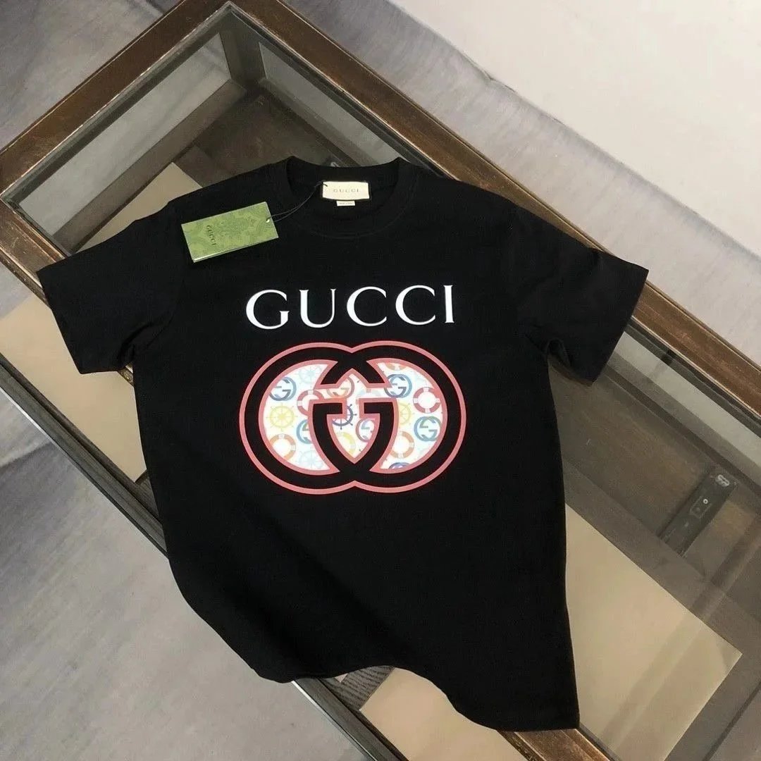 New lettered round-neck short-sleeved couple casual T-shirt