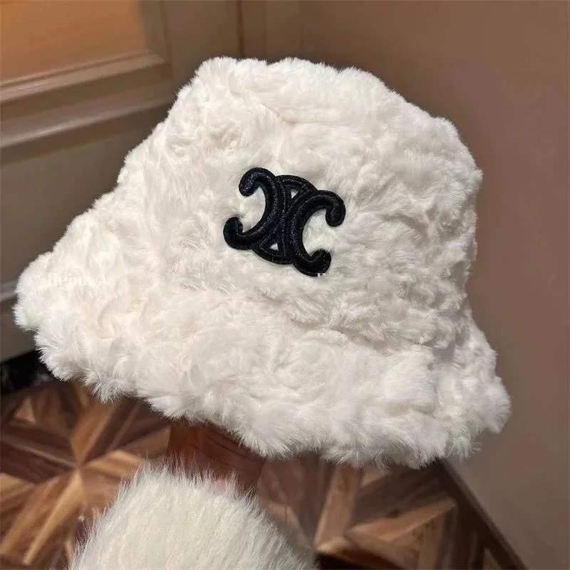 Lambskin women's warm three-dimensional hat