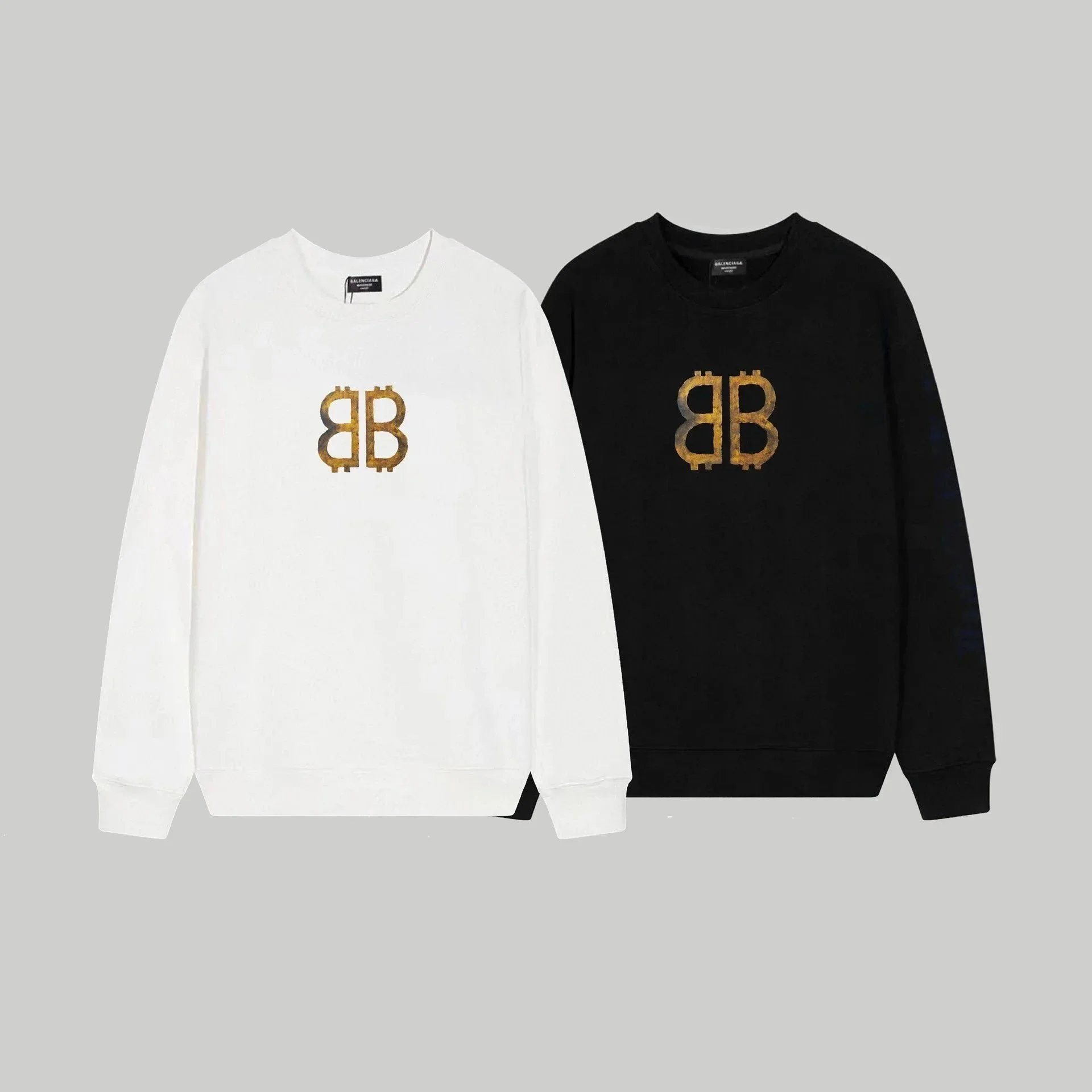 Retro print graffiti long-sleeved T-shirts for men and women