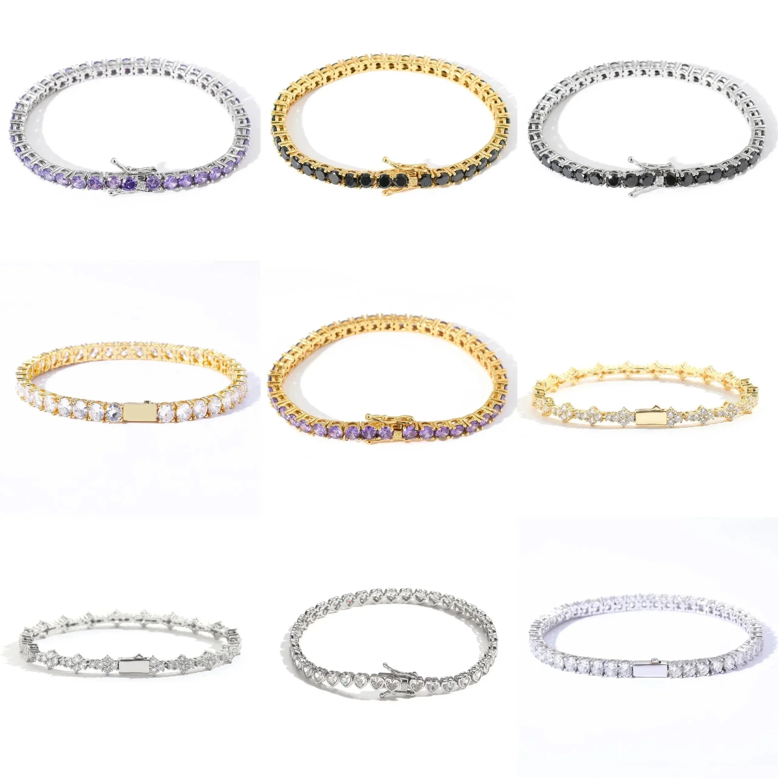 Shiny micro-set zircon bracelets for men and women